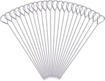 8 Inch Metal Kabob Skewers, BBQ Skewers,Reusable Stainless Steel Barbecue Skewer Sticks for Grilling Kebob Meat Chicken Vegetable Appetiser