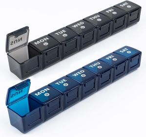 2-Pack Weekly Large Pill Organizer for Travel, 7 Day Pill Boxes and Organizer, Big Compartments Pill Case AM PM