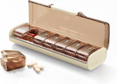 Weekly Pill Organizer,Portable 7 Day Pill Box,Moisture Proof Medicine Pill Organizer,Travel Pill Case with BPA-Free Material