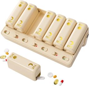 Weekly Pill Organizer Two Time a Day, 7 Day Travel Pill Box, Daily Medicine Organizer