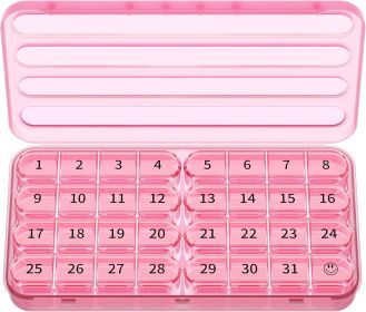 Monthly Pill Organizer, Pill Box Organizer Once a Day, Pill Case for Travel