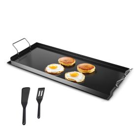 VEVOR Carbon Steel Griddle, 32x14 inch Universal Flat Top Rectangular Plate, Gas Grill Griddle for BBQ Grill, Teppanyaki