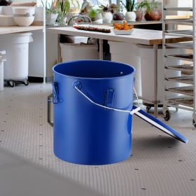 Fryer Grease Bucket, 6 Gal Oil Disposal Caddy Carbon Steel Fryer Oil Bucket With Rust-Proof Coating, Oil Transport Container With Lid, Lock Clips (Option: Blue)