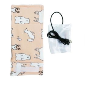 USB Milk Water Warmer Travel Stroller Insulated Bag Portable Baby Nursing Bottle Heater Cover Baby Food Warmer Bottle Warmer (Option: Pink Polar bear)