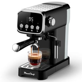 20 BAR Slim Vertical Espresso Machine With Milk Frother, Built-in Cup Warmer, 43 OZ Detachable Tank, For Rich Espresso, Americano, Latte, Compact (Option: PLJY0110)