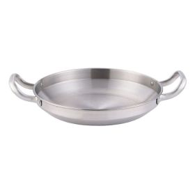 Double Ears Pan Seafood Rice Pan Fried Chicken Tray (Color: Silver, Type: 30cm)