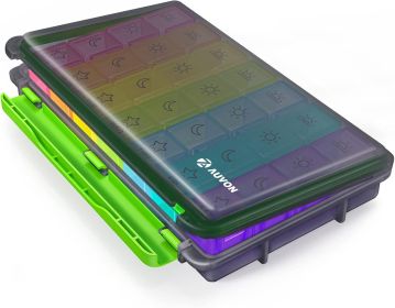 iMedassist Moisture-Proof Weekly Pill Organizer 4 Times a Day, Large 7 Day Pill Box Case with Portable Design for Travel (Color: Grey Black)